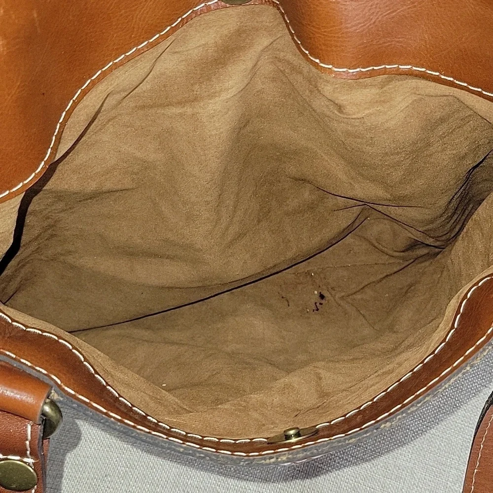 Patricia Nash Poppy Heritage Brown Leather Tote Shoulder Bag Handbag Purse